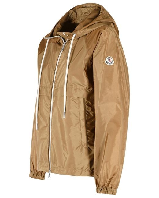 Moncler Brown 'Coquelicot' Camel Polyamide Hooded Jacket