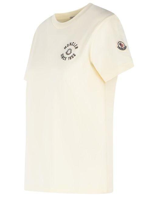 Moncler Natural Cream Cotton T-Shirt