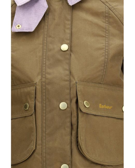 Barbour Natural Beadnell Waxed Jacket Sand/Dress/Heather Mist