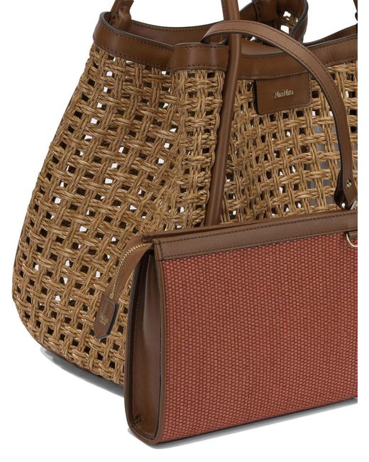Max Mara Brown Marine Medium Polyamide Handbag