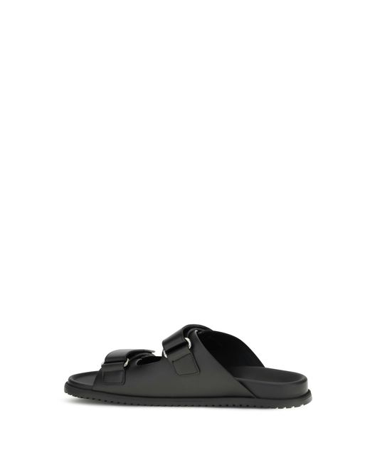 Dolce & Gabbana Black Dolce & Gabbana Calfskin Leather Sandals Nero for men