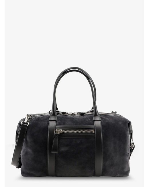 Tom Ford Black Buckley Holdall Suede Travel Bag for men