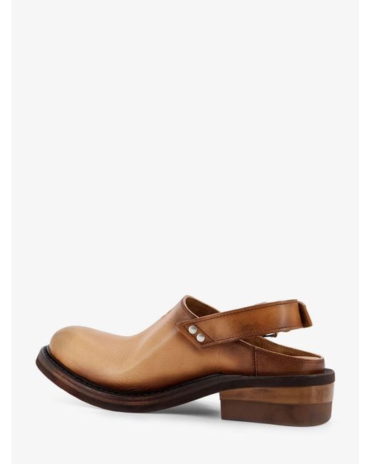Miu Miu Brown Foule Leather Sabot Sandals