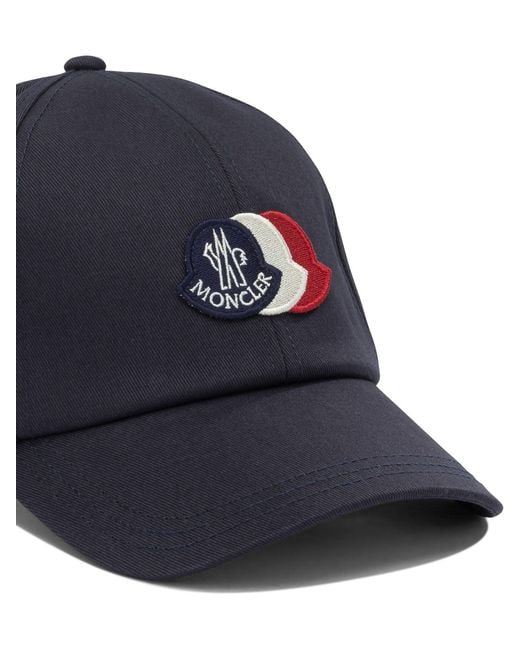 Moncler Blue Baseball Cap With Logo for men