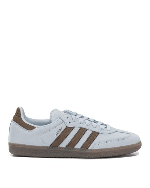 Adidas Originals Gray Samba Og Lightblue Leather Rubber Sneakers