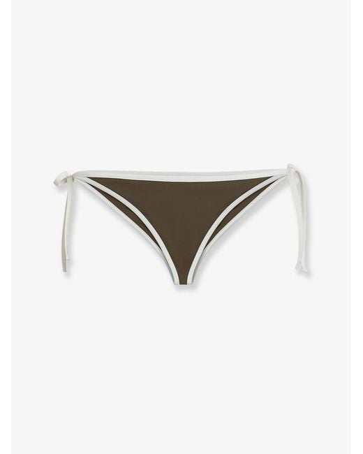 Brunello Cucinelli Natural Nylon Bikini Bottoms With Contrasting Profiles