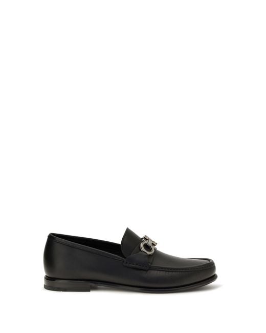 Ferragamo White Gancini Ornament Loafers for men
