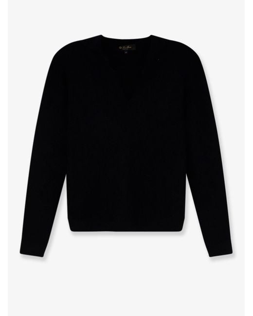 Loro Piana Black Siena Silk And Cotton Polo Sweater