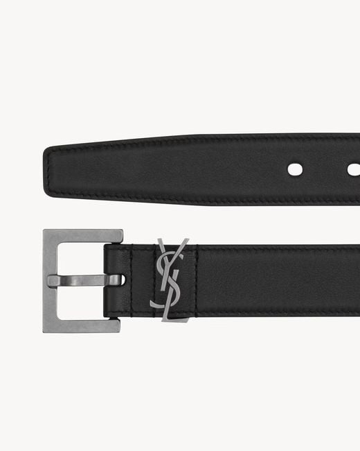 Saint Laurent White Leather Belt
