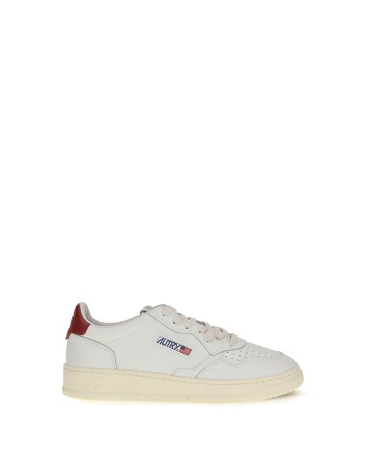 Autry White Medalist Low Sneakers/Deep Claret for men