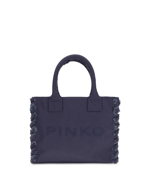 Pinko Blue Canvas Tote Bag Viola Aura Astrale
