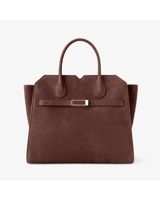 Valextra Brown "Milano Senso" Medium Handbag