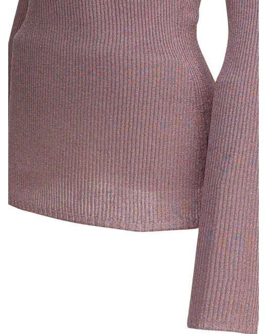 Miu Miu Purple Wool Blend V-Neck Sweater