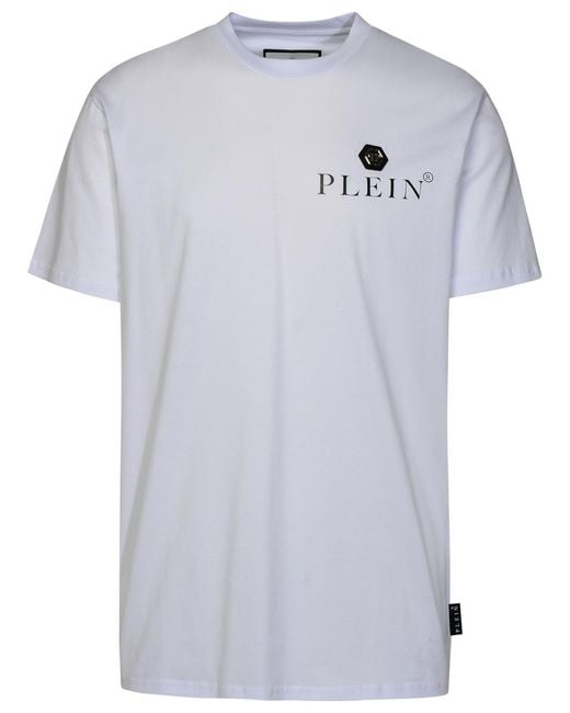 Philipp Plein White Cotton T-Shirt for men