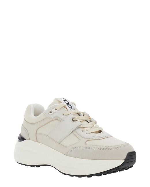 Tod's White "Sportiva 81L" Sneakers