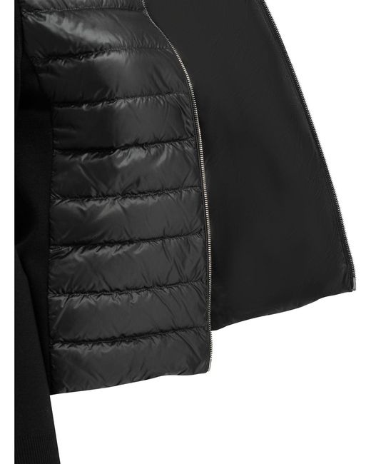 Moncler Black Padded Wool Cardigan