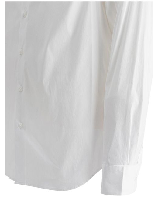 Vince White Cotton Poplin Shirt for men