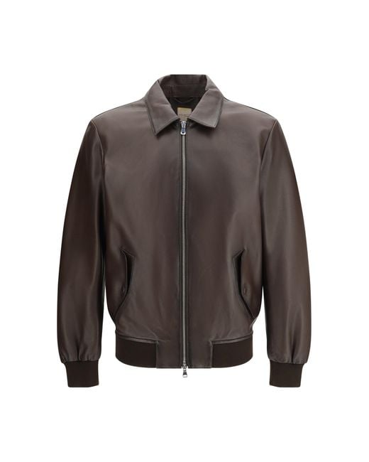 D'Amico Gray Leather Jacket for men