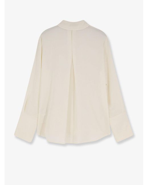 Max Mara White Mxpvoliera Stretch Silk Shirt
