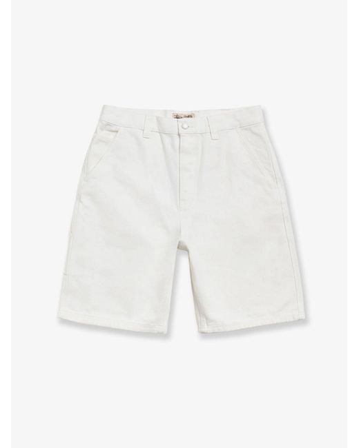 Stussy White Cotton Bermuda Shorts for men