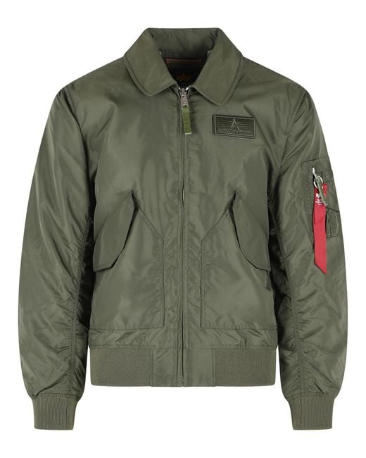 Alpha Industries Green Cwu Nylon Jacket for men