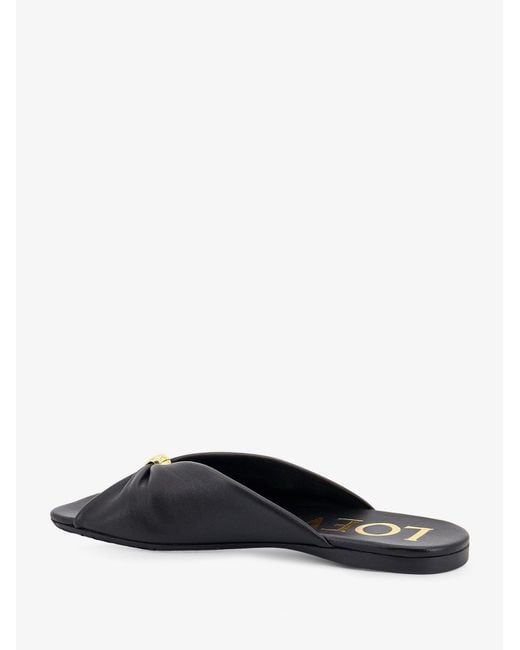 Loewe Black Paula's Ibiza -Pebble Soft Leather Sandals