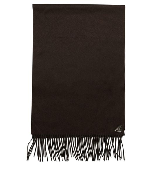 Prada Black Silk And Cashmere Scarf for men