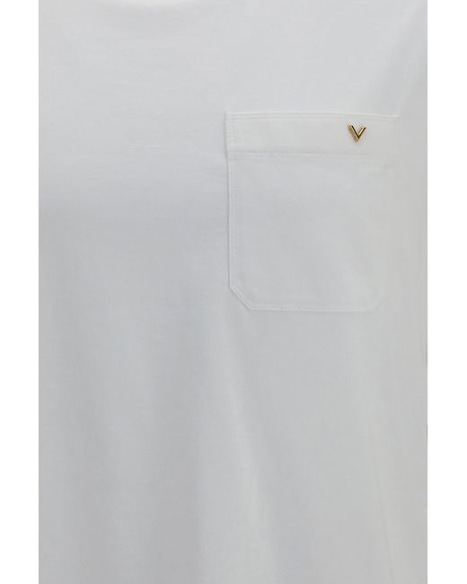 Valentino Gray Cotton T-Shirt Vlogo for men