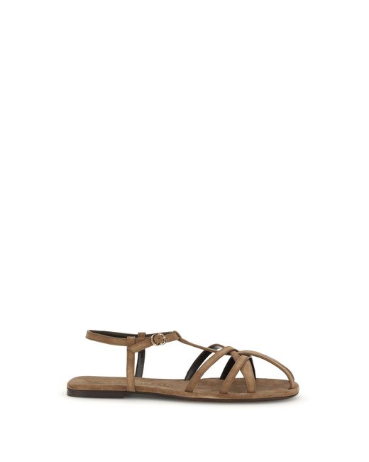 Herbert Levine White Leather Cage Sandals