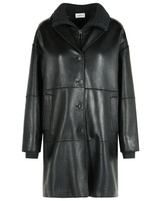 P.A.R.O.S.H. Black 'Maciock' Lambskin Jacket