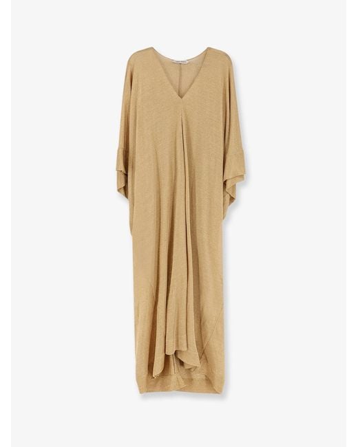 Alberta Ferretti Natural Viscose Blend Long Dress