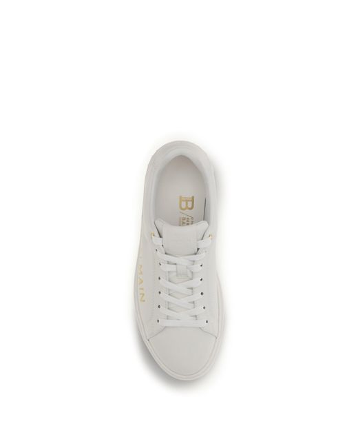 Balmain White B-Court Sneakers
