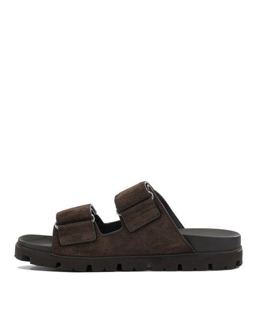 Prada Black Suede Slides