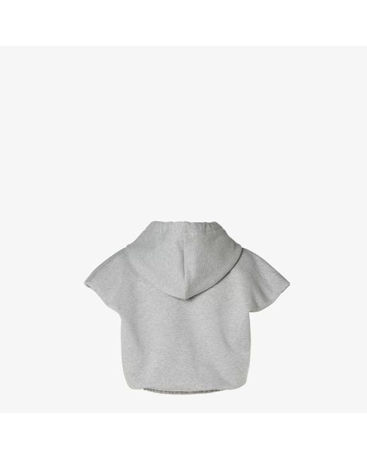 Fendi Gray Jersey Sweatshirt Cropped
