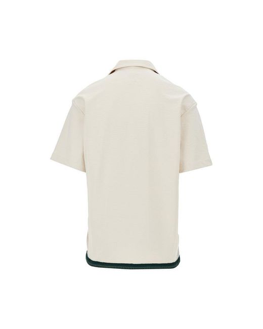 Emporio Armani White 'Eagle Club' Jersey Baseball Shirt for men