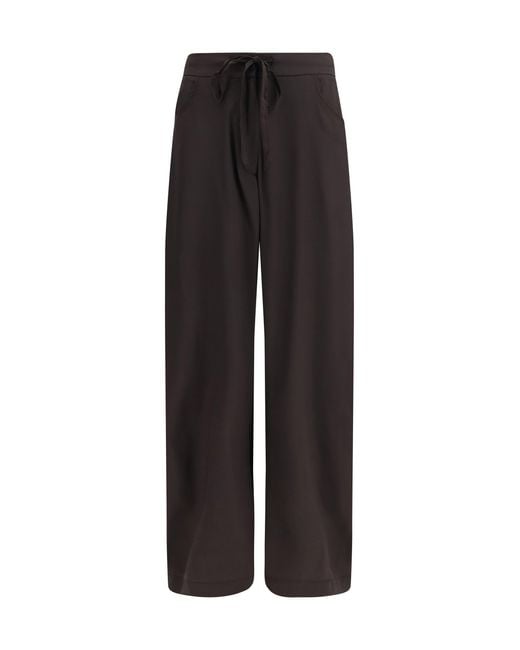 Ella Black Barrel-Leg Silk Pants