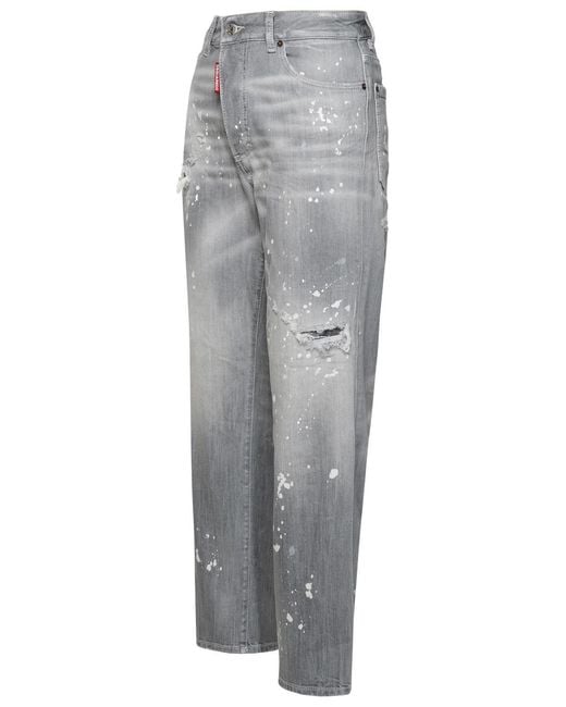 DSquared² Gray Cotton Blend Jeans