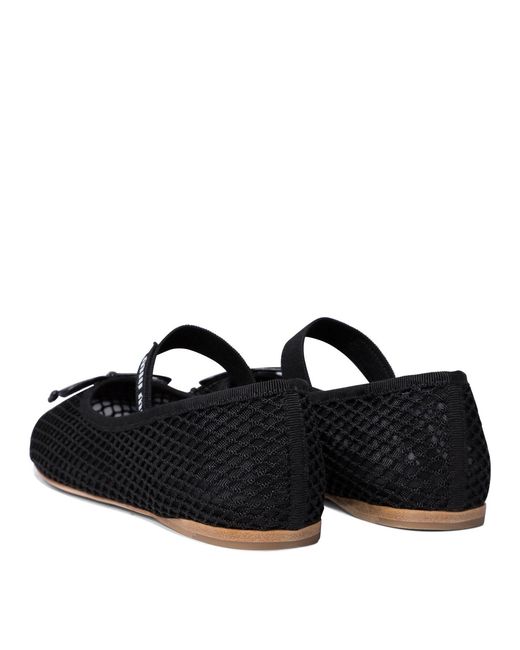Miu Miu Black Mesh Fabric Ballet Flat