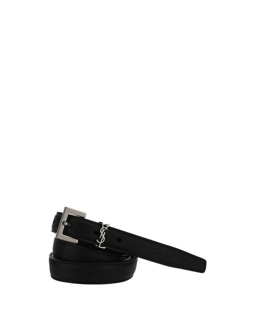 Saint Laurent Black Leather Belt for men