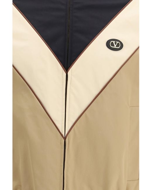 Valentino Blue Nylon Hooded Windbreaker Jacket for men