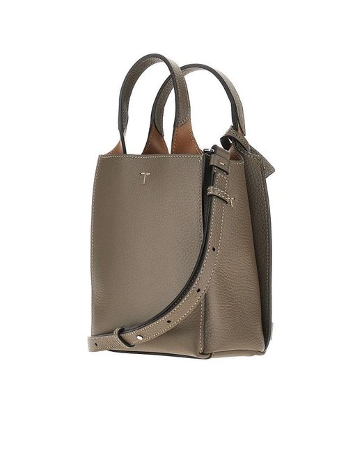 Tod's Brown Grained Leather Micro Tote Bag