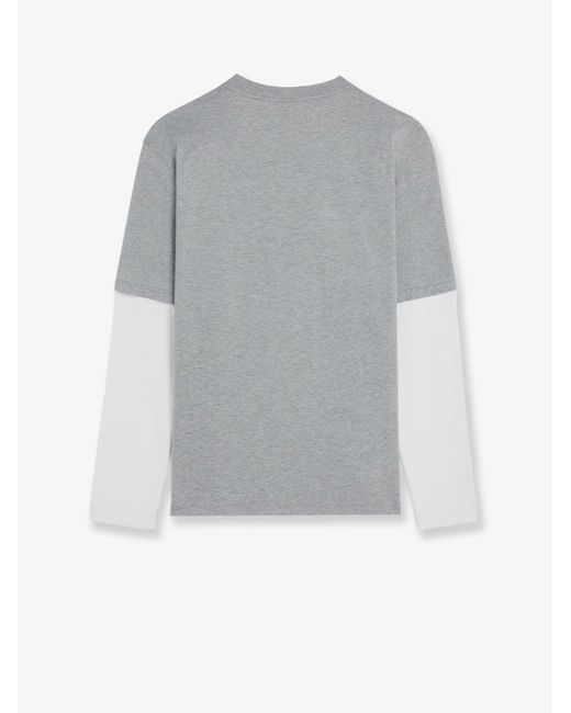 Céline Gray Cotton T-Shirt With Logo Print for men