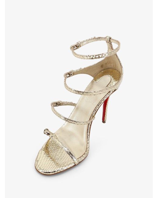 Christian Louboutin White Millenium 100 Python Leather Sandals