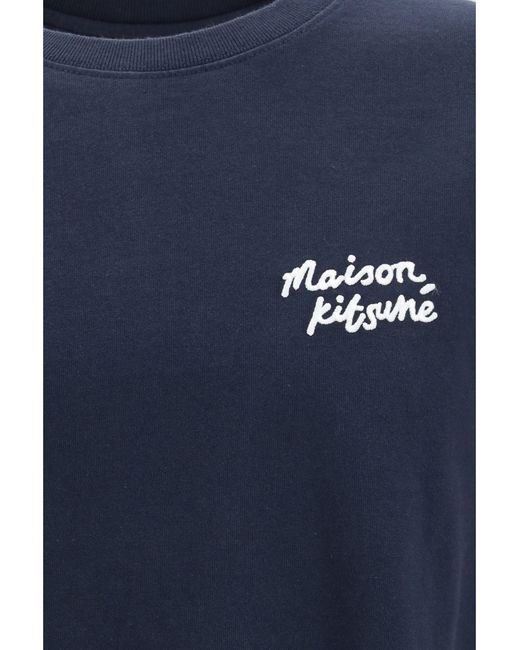Maison Kitsuné Blue Handwriting Comfort T-Shirt Classic for men