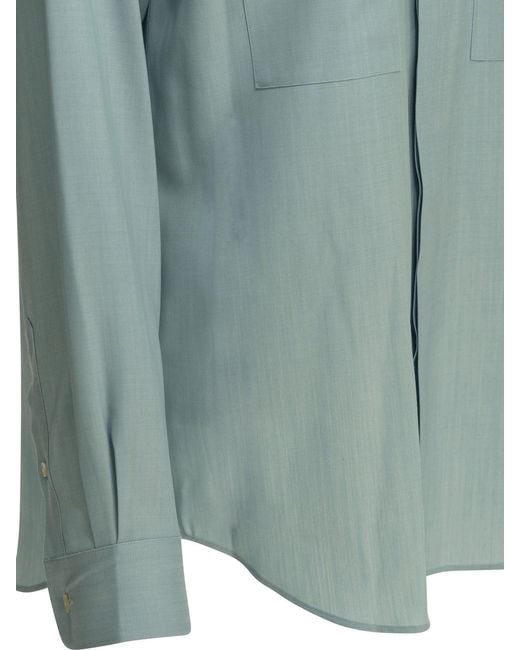 Auralee Green Wool Overshirt Jacket Light