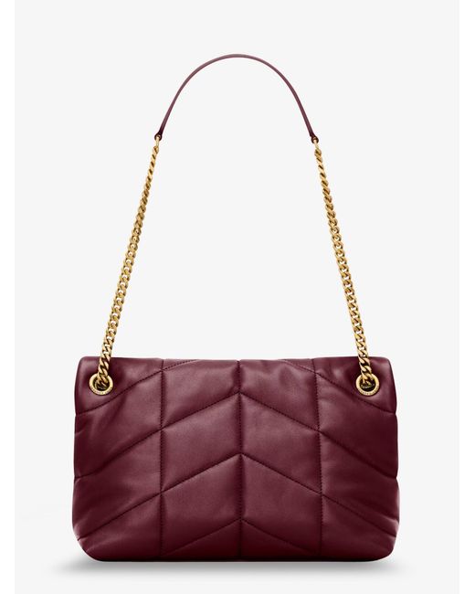 Saint Laurent Purple Loulou Puffer Matelasse Leather Shoulder Bag
