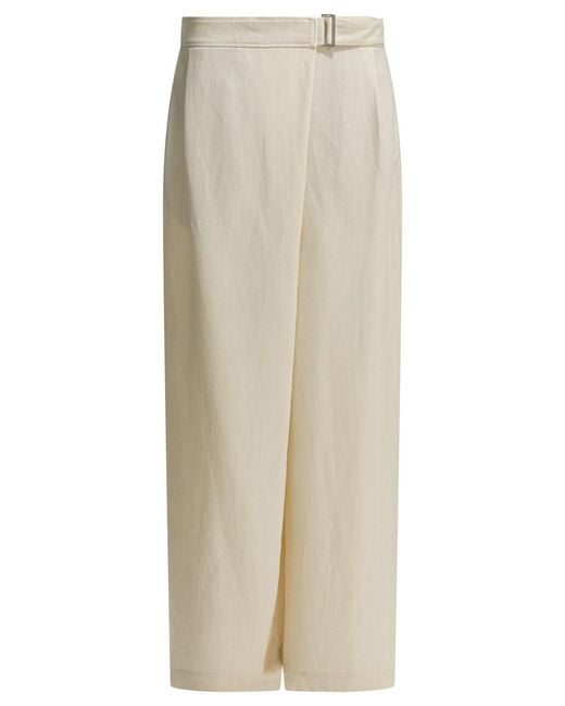 Brunello Cucinelli Natural "Sartorial Wrap" Pants