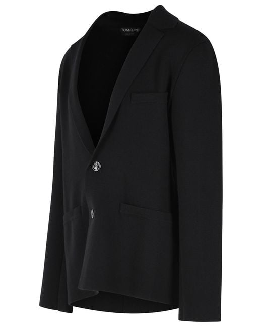 Tom Ford Black Wool Blazer for men
