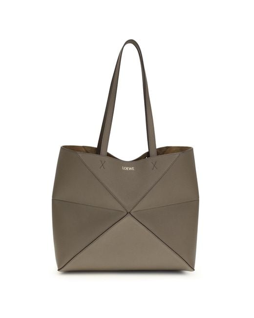Loewe Brown Medium Puzzle Fold Tote Bag