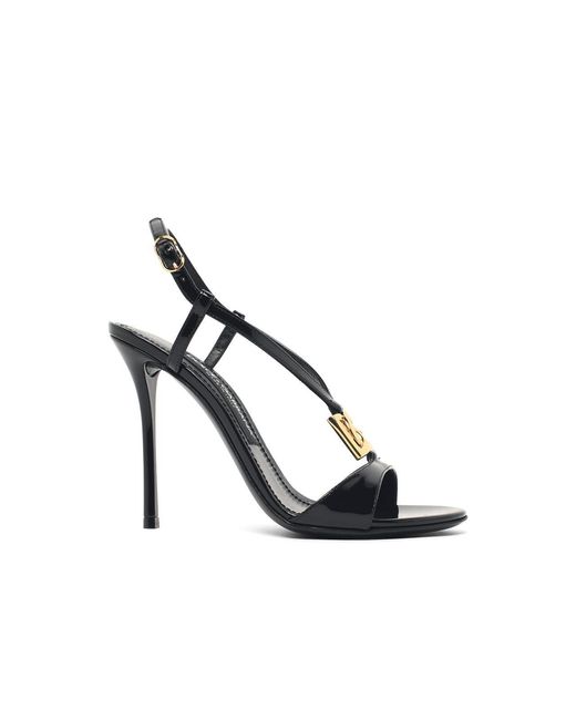 Dolce & Gabbana White Dolce & Gabbana 'Dg Logo' Patent Leather Sandals